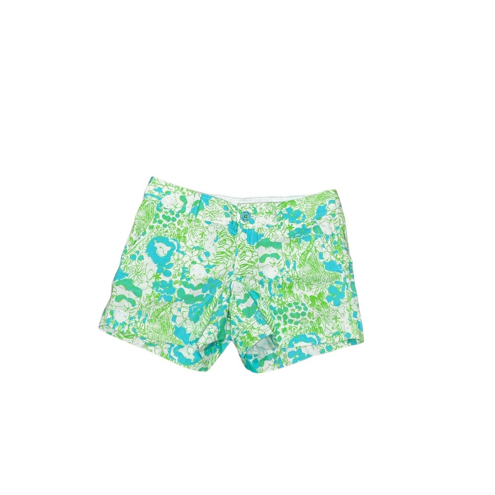 Lilly Pulitzer Women' s The Callahan‎ Blue and Green  Print Shorts SZ 0